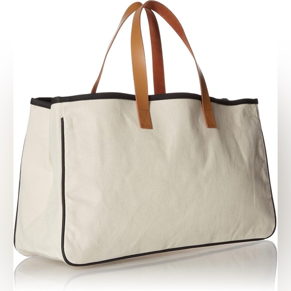 Santa Barbara Design Lake Life Canvas Tote Leather Handles Large Beach Bag New - Picture 2 of 9